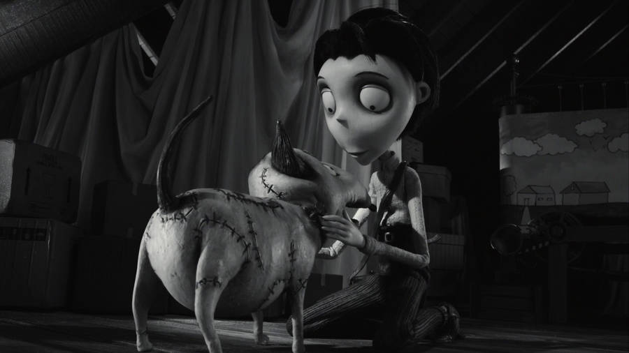 Frankenweenie Victor Petting Sparky Wallpaper