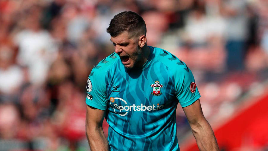 Fraser Forster Looking Down And Screaming Wallpaper