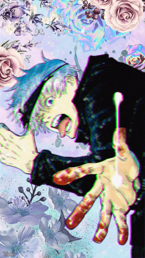 Freaky Gojo Saturo In Jujutsu Kaisen Wallpaper