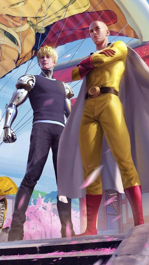 Free Fire Character Saitama And Genos Wallpaper