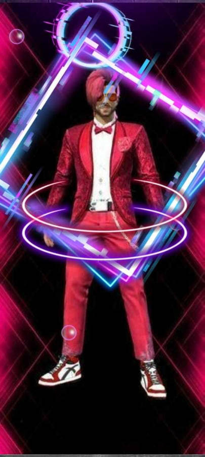 Free Fire Dj Alok Red Tuxedo Skin Wallpaper