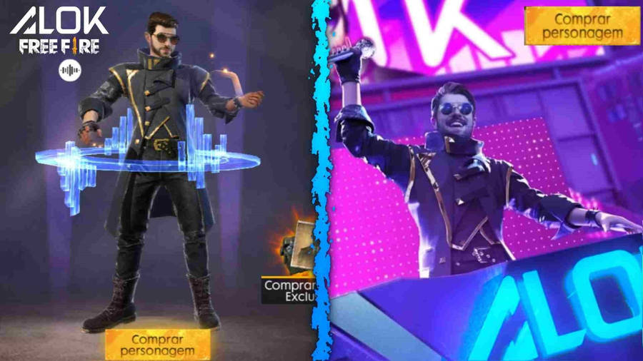 Free Fire Dj Alok Split-screen Wallpaper