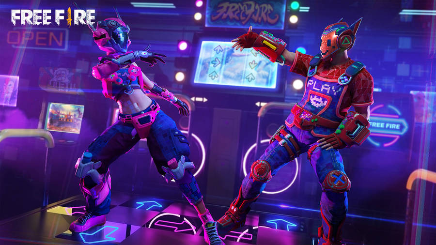 Free Fire Soldiers In Dance Floor Desktop Wallpaper