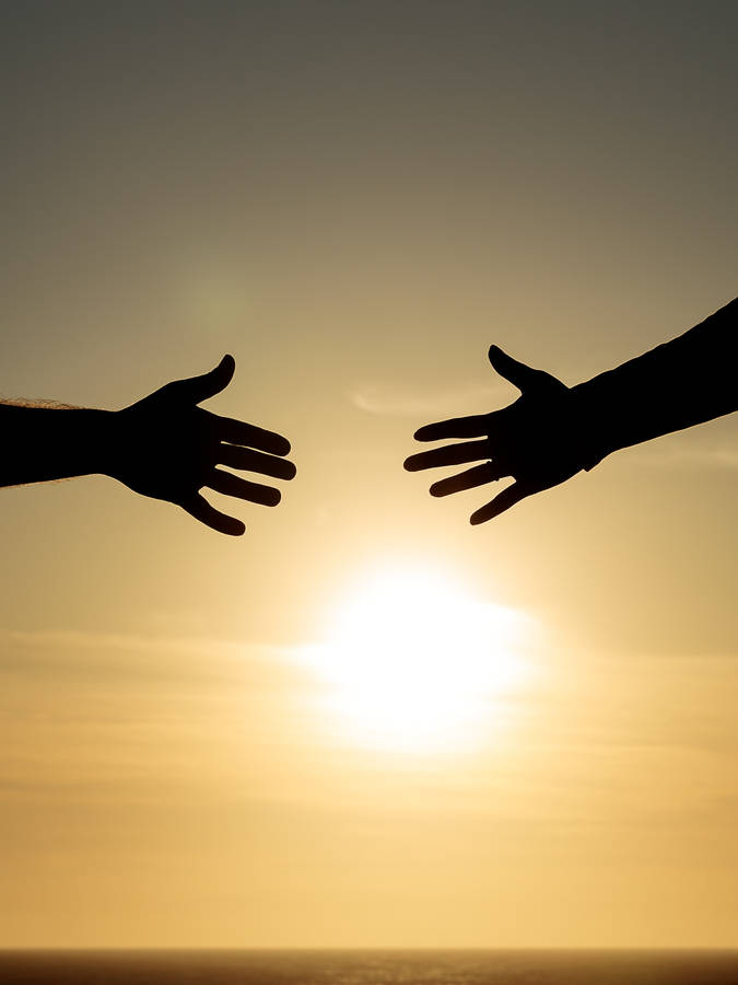 Friendship Hand Silhouettes Wallpaper