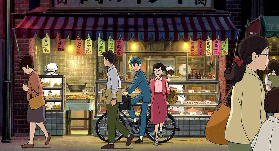 From Up On Poppy Hill Bakery Scene Wallpaper