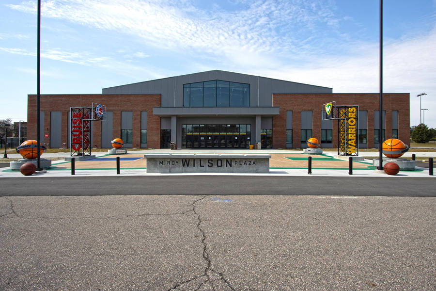 Front View Wayne State University Fieldhouse Wallpaper