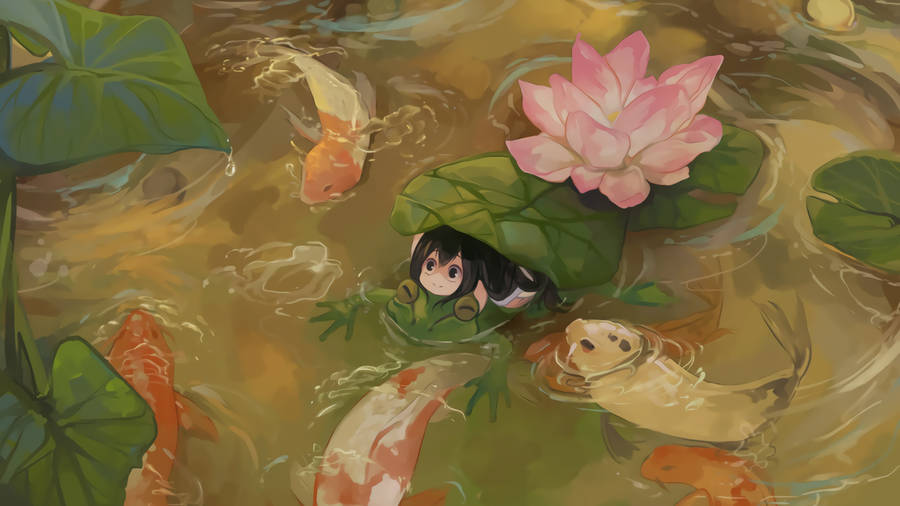 Froppy In Koi Pond Wallpaper