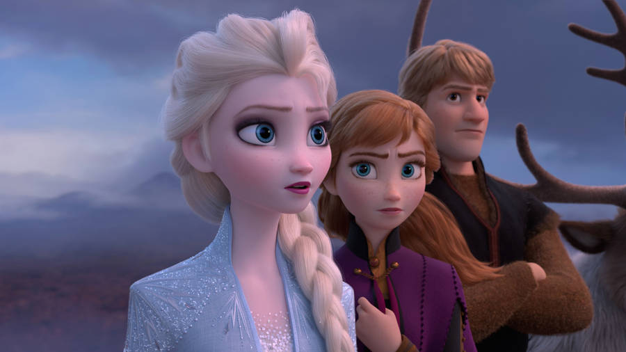 Frozen 2 Elsa, Anna And Kristoff Wallpaper