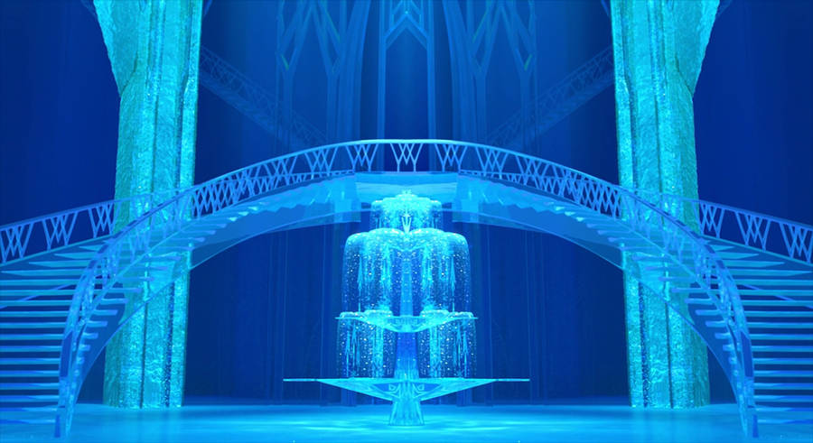 Frozen Castle Fountain Wallpaper