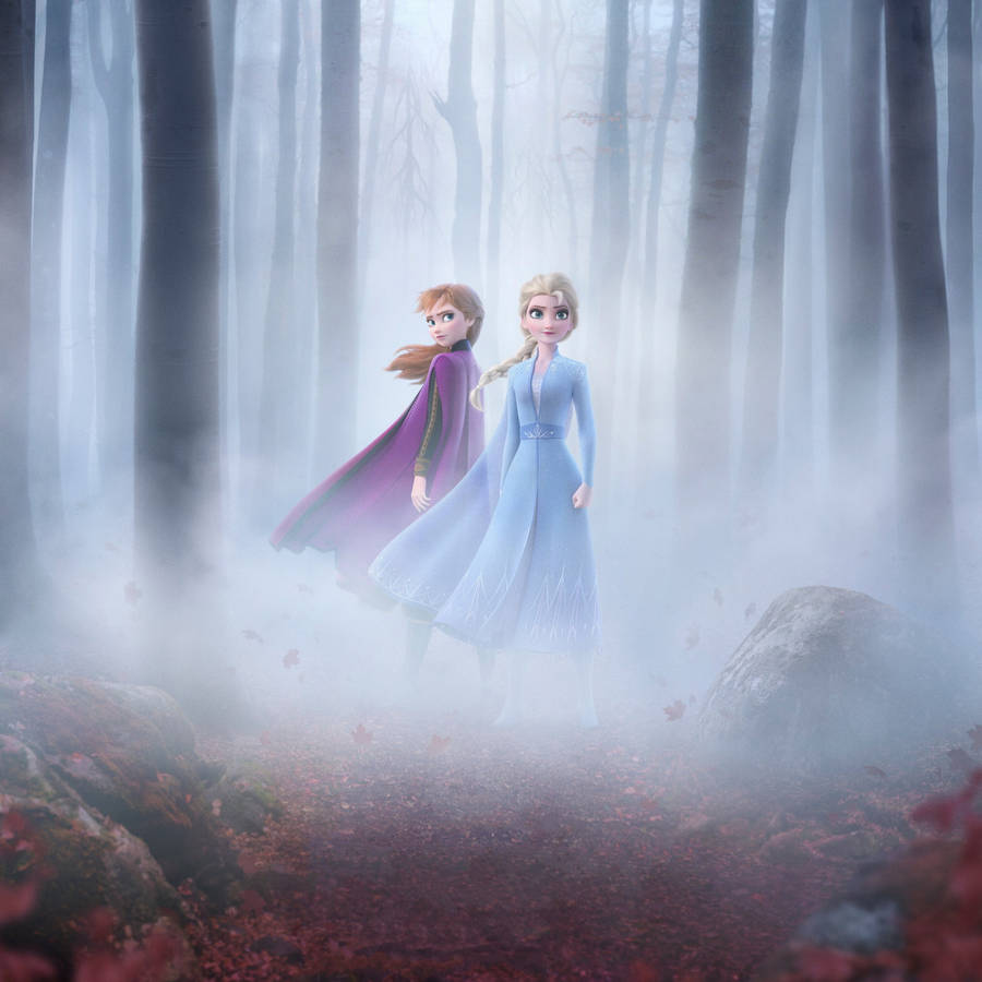 Frozen Elsa Anna Smoke Forest Wallpaper