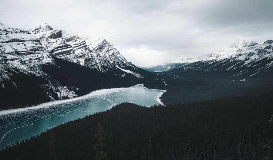 Frozen Lake And Mountains Wallpaper