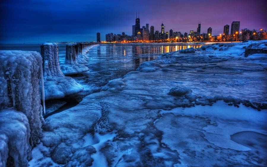 Frozen Quebec City Lake Wallpaper