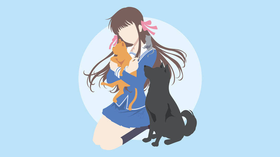 Fruits Basket Tohru And Animals Wallpaper