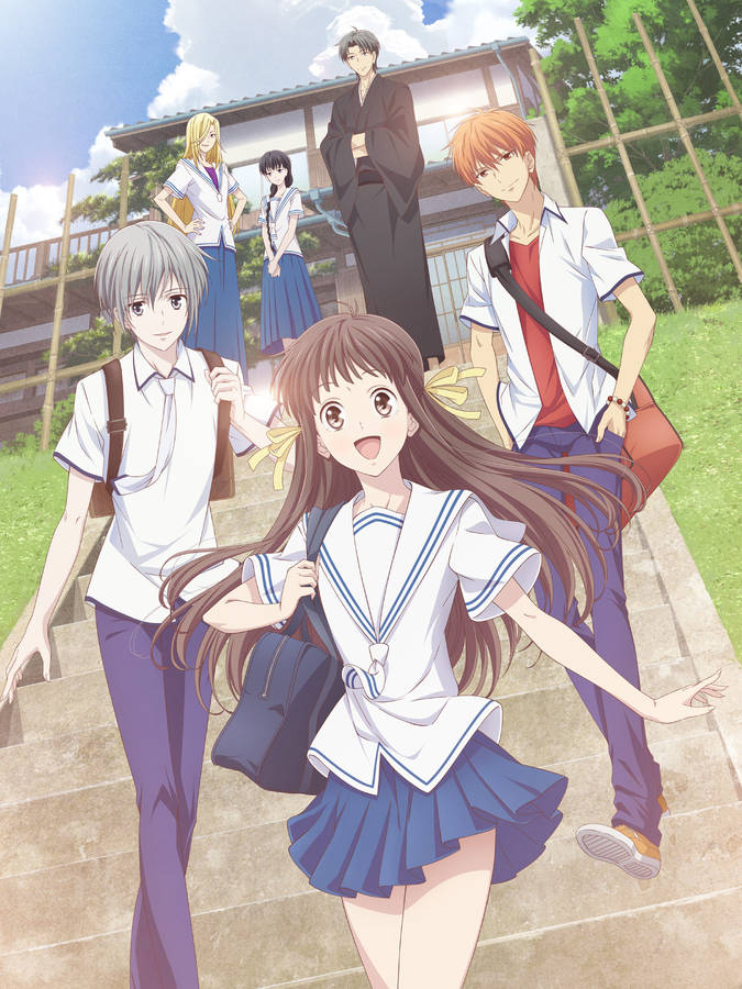 Fruits Basket Tohru With Friends Wallpaper