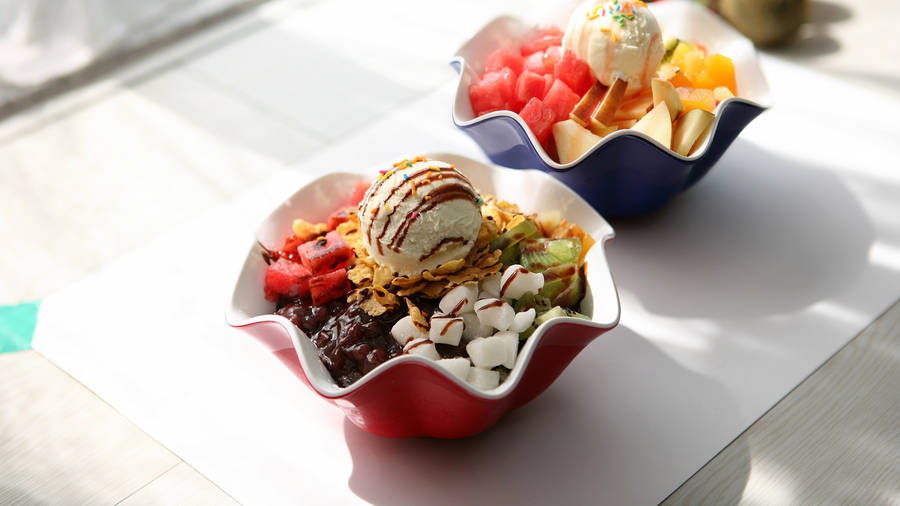 Fruity Bingsu Ice Cream Dessert Wallpaper