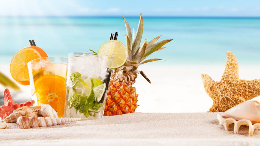 Fruity Gin Mix Tropical Drink Wallpaper