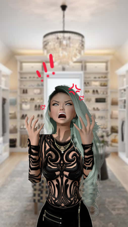 Frustrated Imvu Woman Wallpaper