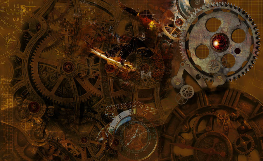 Full 4k Steampunk Gears Wallpaper