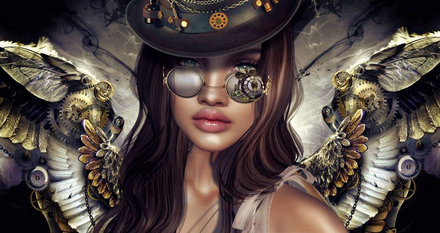 Full 4k Steampunk Lady Wallpaper