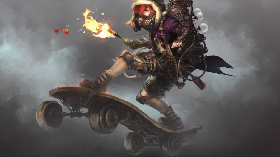 Full 4k Steampunk Skateboarder Wallpaper