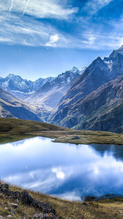 Full Hd Mountains By Lake Android Wallpaper
