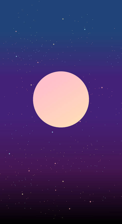 Full Moon On Purple Sky Screen Saver Wallpaper