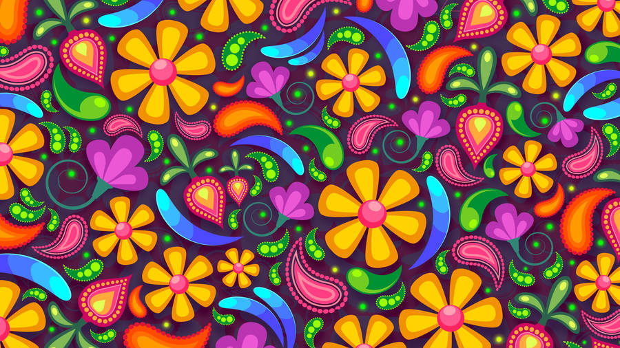 Full Screen 4k Flowers Hippie Wallpaper