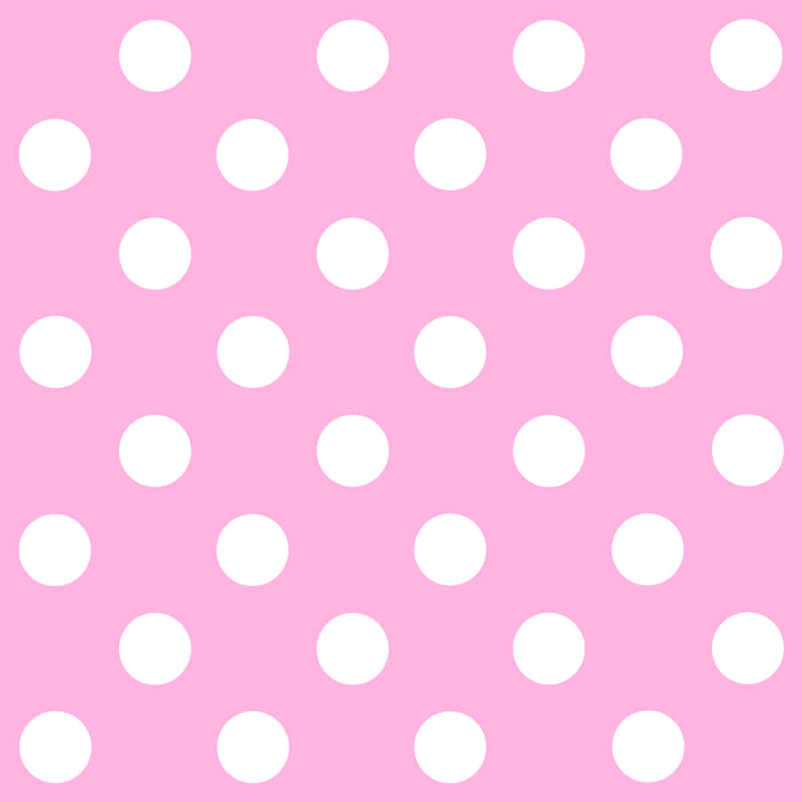 Fun Pink And White Polka Dot Pattern Wallpaper