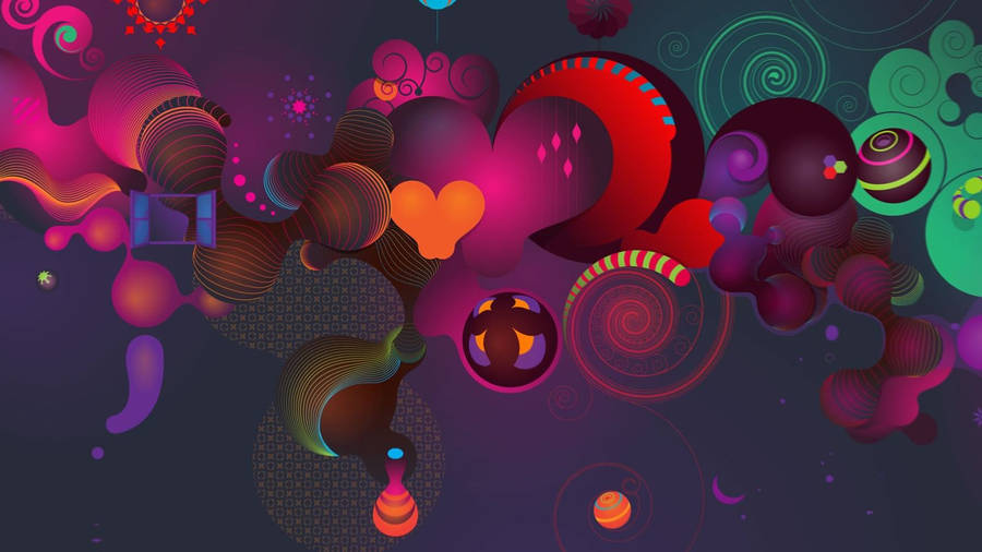 Funky Colorful Balloon Art Wallpaper