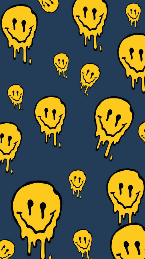 Funny Aesthetic Melting Smiley Wallpaper