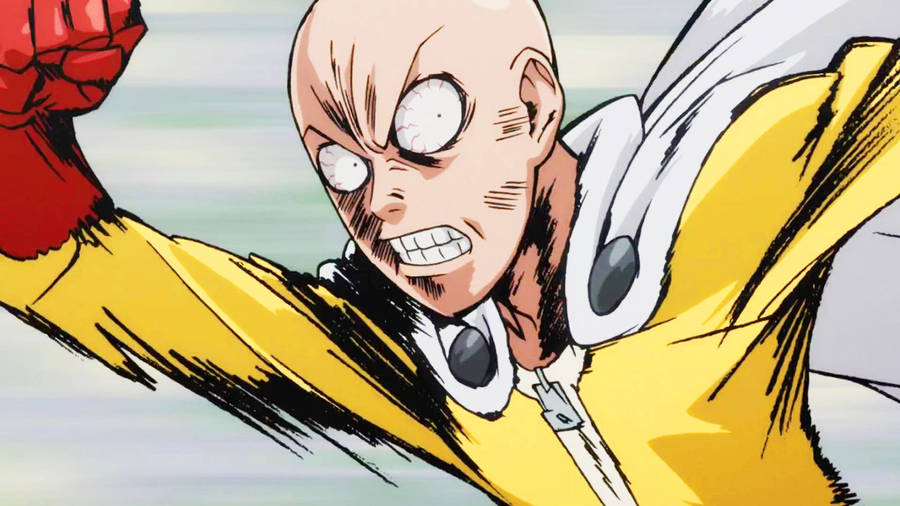 Funny Anime Saitama Running Fast Wallpaper