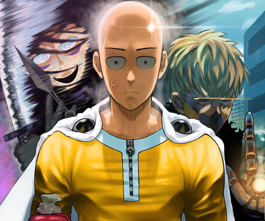 Funny Anime Saitama With Genos Wallpaper