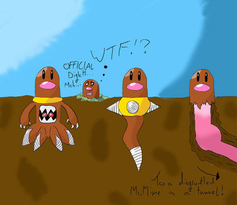 Funny Art Of Diglett And Dugtrio Wallpaper