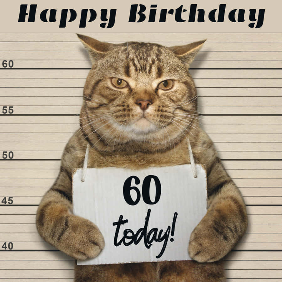 Funny Cat60th Birthday Celebration Wallpaper