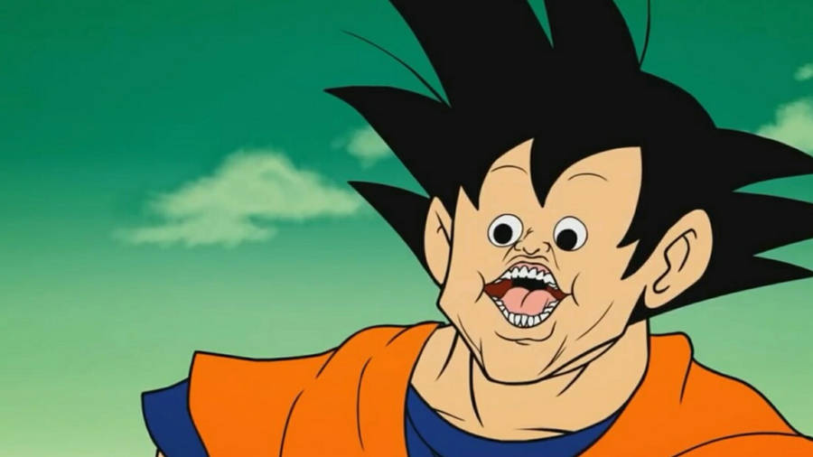 Funny Face Of Son Goku Wallpaper