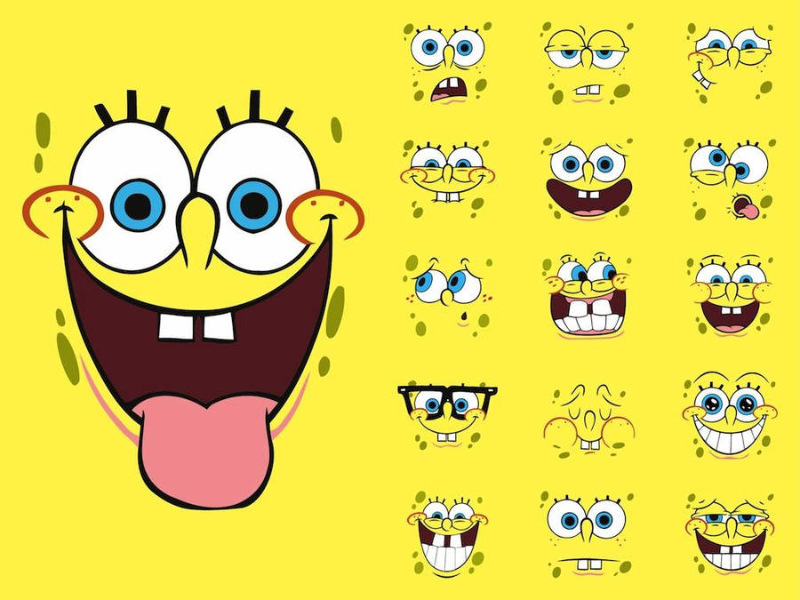 Funny Faces Of Spongebob Wallpaper