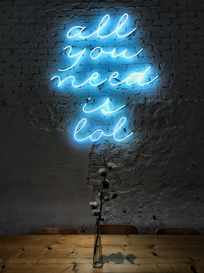 Funny Light Design In Neon Blue Iphone Wallpaper