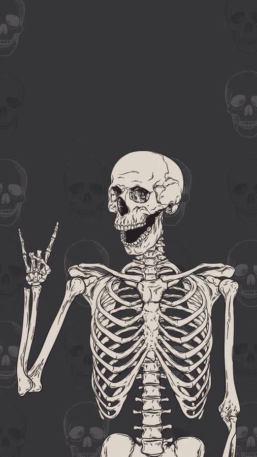 Funny Skeleton Rock Aesthetic Wallpaper