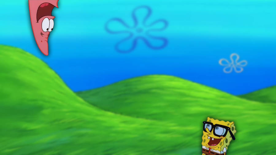 Funny Spongebob With His Glasses Wallpaper