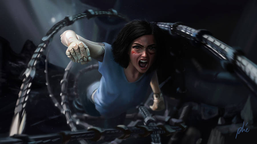 Furious Battle Alita Wallpaper