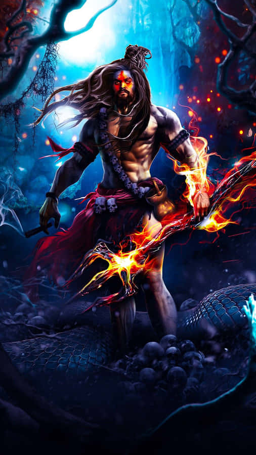 Furious_ Shiva_in_ Flames_ Artwork Wallpaper