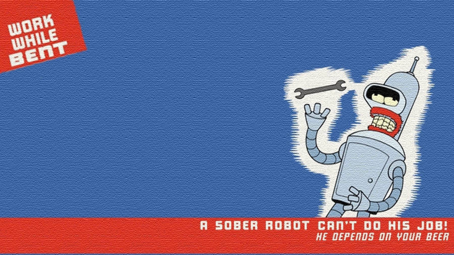 Futurama Bender With Wrench Wallpaper