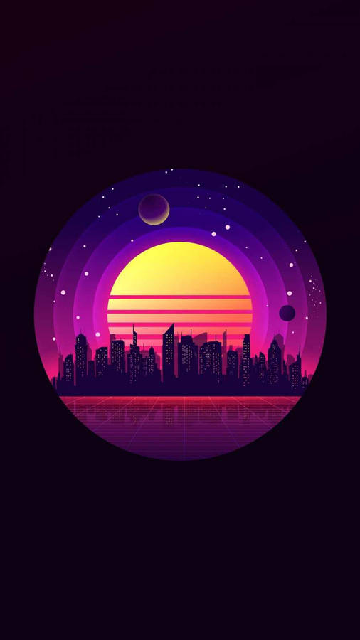 Futuristic City Sunset Cyberpunk Iphone X Wallpaper