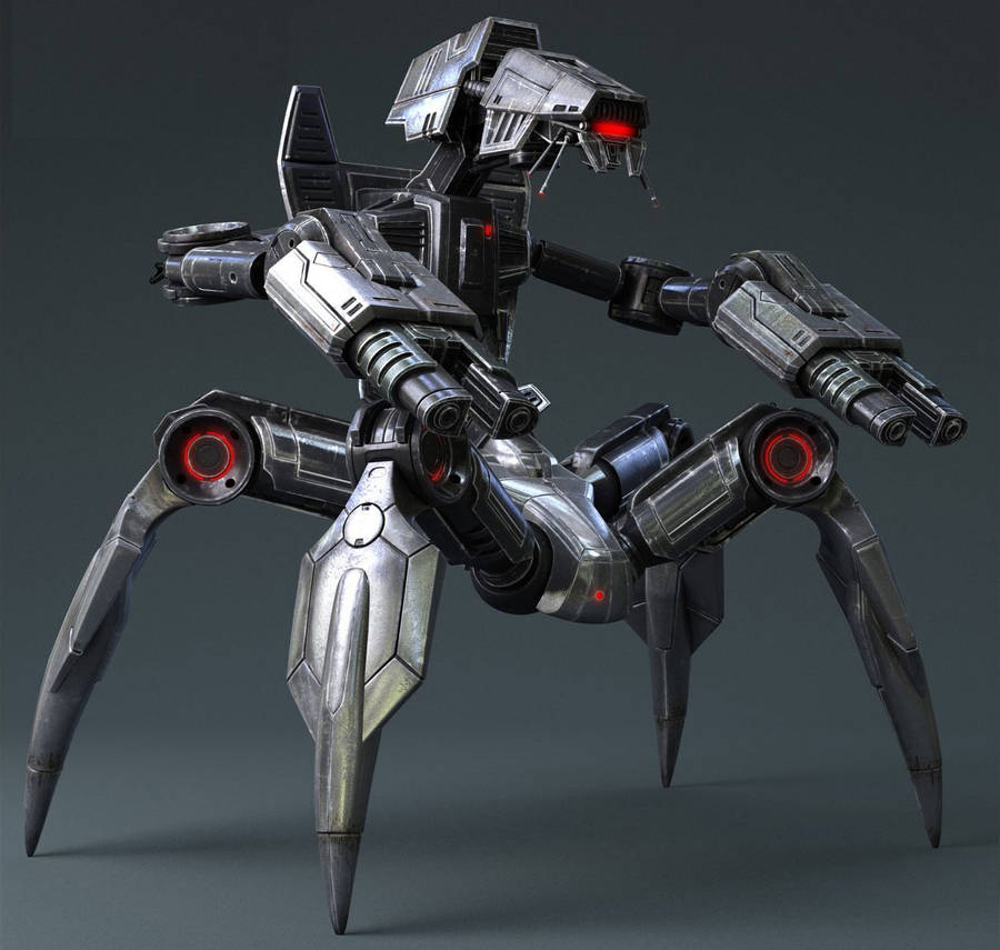 Futuristic Four-legged Droid In Action Wallpaper