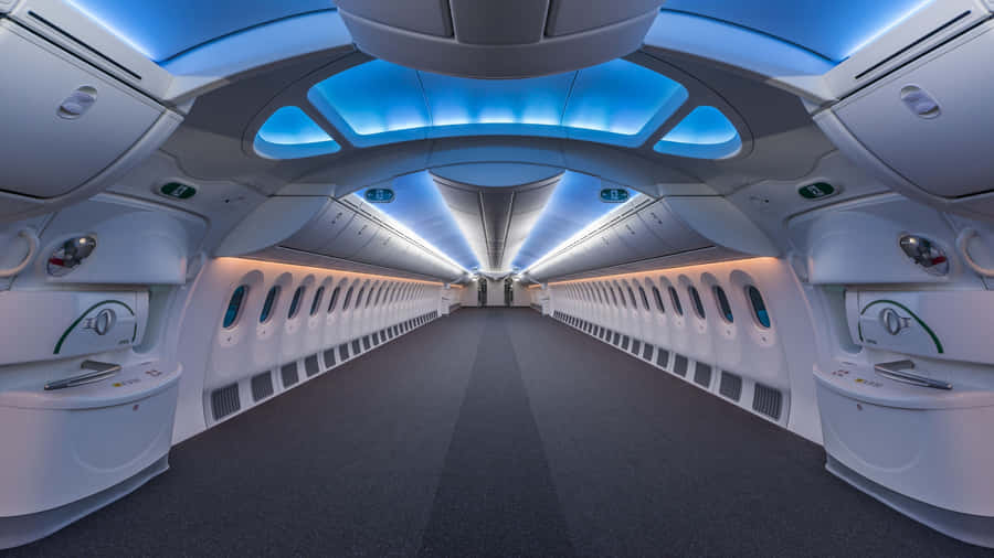 Futuristic Jumbo Jets Inside Airplane Wallpaper