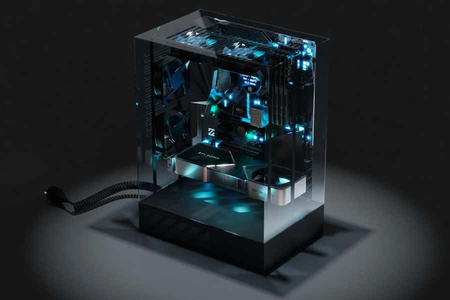 Futuristic P C Setup Wallpaper