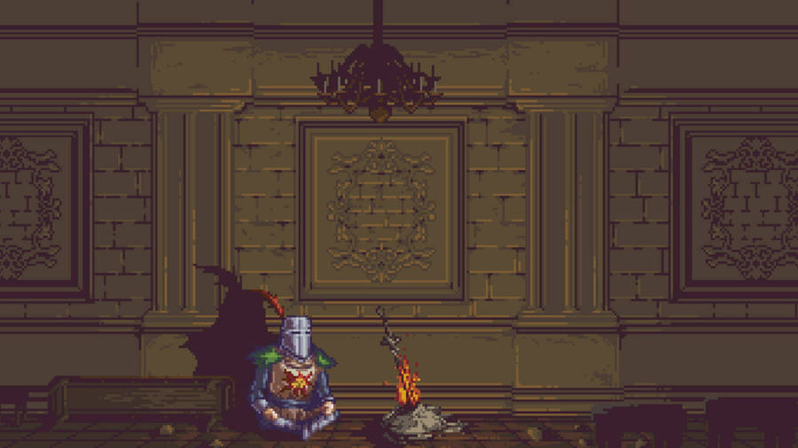 Futuristic Pixel Art Wallpaper