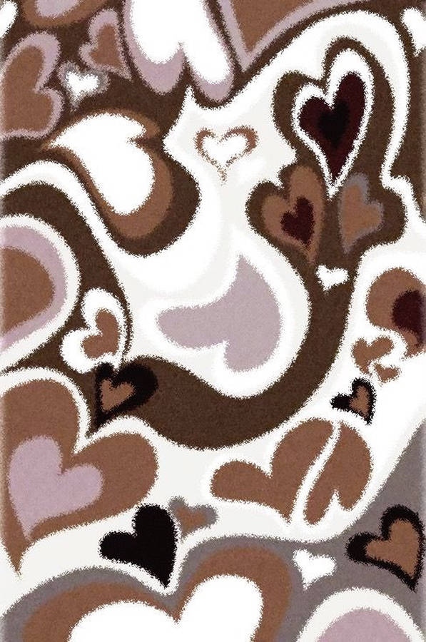 Fuzzy Brown Hearts Wallpaper