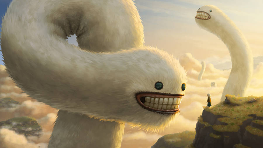 Fuzzy Cloud Worm Wallpaper