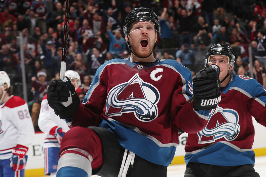 Gabriel Landeskog Cheering Fist Pump Wallpaper